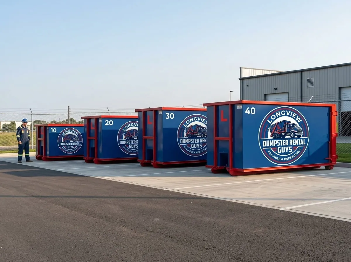 10, 15, 20 and 30 yard roll-off dumpsters available for rent in Longview, TX